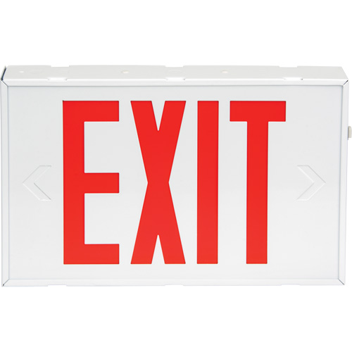 Exit Sign, LED, Battery Operated/Hardwired, 12-1/5" L x 7-1/2" W, English Oxymax Inc
