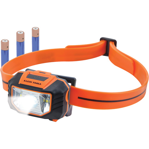 Lampe frontale avec bandeau en silicone pour casque de s&eacute;curit&eacute;, DEL, Piles AAA, Plastique Oxymax Inc