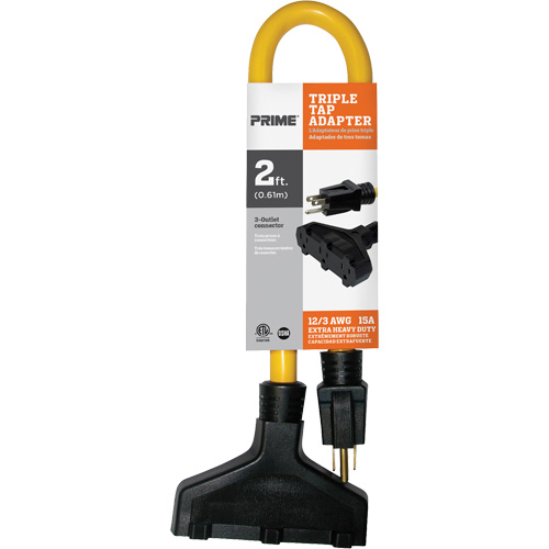 Fiche &agrave; trois prises, Ext&eacute;rieur, STW, AWG 12/3, 15 A, 3 prise(s), 2' Oxymax Inc