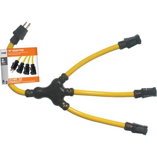 Adaptateur en W, Ext&eacute;rieur, STW, AWG 12/3, 15 A, 3 prise(s), 2' Oxymax Inc