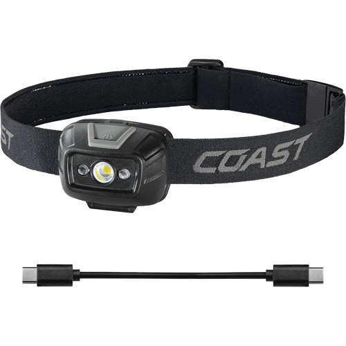 FL20R Dual Colour Wide Angle Flood Headlamp, LED, 520 Lumens, 2.5 Hrs. Run Time, Rechargeable Batteries Oxymax Inc
