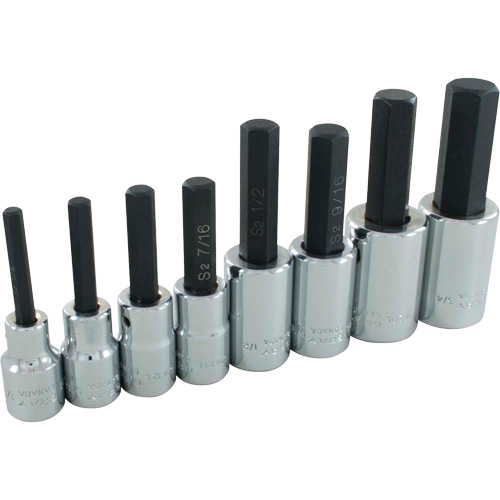 Hex Head SAE Socket Set, Hex, 1/2" Drive, 8 Pcs Oxymax Inc