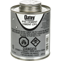 Ciment de PVC d'usage intense, 473 ml, Canette à dessus brosse, Gris AB423 | Oxymax Inc