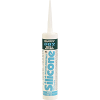 NuFlex&reg; 302 Bath And Kitchen Silicone Sealant, 300 ml, Cartridge, Clear Oxymax Inc
