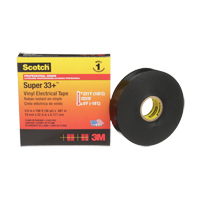 Ruban isolant en vinyle Super 33+ Scotch, 19 mm (3/4") x 33 m (108'), Noir, 7 mils Oxymax Inc