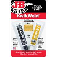 KwikWeld Epoxy, Two-Part, Tube, 2 oz., Grey Oxymax Inc