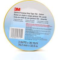 Ruban en vinyle pour travaux g&eacute;n&eacute;raux 764, 76 mm (3") la x 32,9 m (108') lo, 5 mils, Jaune Oxymax Inc