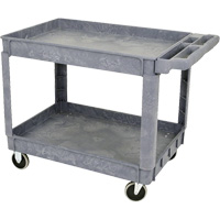 JPTC-3624 Heavy-Duty Polypropylene Shop Cart, 2 Tiers, 46" W x 25-1/2" D x 33-1/4" H, 500 lbs. Cap. Oxymax Inc