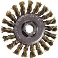 High Speed Small Grinder Knot Wire Wheel Brush, 4" Dia., 0.02" Fill, 5/8"-11 Arbor, Steel Oxymax Inc