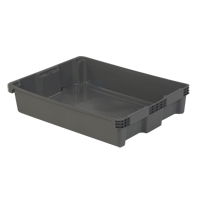 Polylewton Stack-N-Nest&reg; Containers, 6.1" x 29.6" x 22.4", Grey Oxymax Inc
