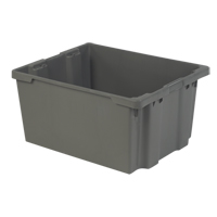 Polylewton Stack-N-Nest&reg; Containers, 15.1" x 30.1" x 24", Grey Oxymax Inc