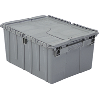 Flipak&reg; Polyethylene Plastic (PE) Distribution Containers, 11.8" x 9.8" x 7.7", Grey Oxymax Inc