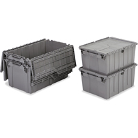 Flipak&reg; Polyethylene Plastic (PE) Distribution Containers, 11.8" x 9.8" x 7.7", Grey Oxymax Inc