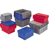 Flipak&reg; Polyethylene Plastic (PE) Distribution Containers, 11.8" x 9.8" x 7.7", Grey Oxymax Inc