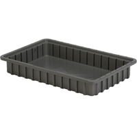 Divider Box&reg; Containers, Polyethylene, 16.5" W x 10.9" D x 2.5" H, Grey Oxymax Inc