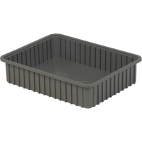Divider Box&reg; Containers, Polyethylene, 22.4" W x 17.4" D x 5" H, Grey Oxymax Inc