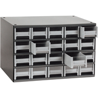 Casiers modulaires pour pièces, Acier, 20 tiroirs, 17" x 10-9/16" x 2-1/16", Gris CA854 | Oxymax Inc