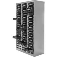 KPC-300 Parts Cabinet, Galvanized Steel, 60 Drawers, 21-3/10" x 10-2/5" x 36-9/10", Grey Oxymax Inc
