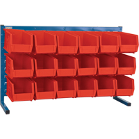 Louvered Rack with Bins, 18 Bins, 36" W x 8-1/4" D x 22" H Oxymax Inc
