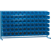 Louvered Rack with Bins, 72 Bins, 72" W x 15" D x 40" H Oxymax Inc