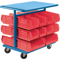 Chariot &agrave; bacs avec bacs, &agrave; deux c&ocirc;t&eacute;s, 20 bacs, 24" la x 38-1/2" p x 36-1/2" h Oxymax Inc