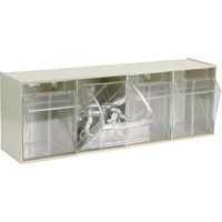 Tip-Out Bins Modular Storage System, 23-5/8" W x 6-5/8" D x 8-1/8" H, 4 Drawers Oxymax Inc