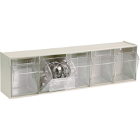 Tip-Out Bins Modular Storage System, 23-5/8" W x 5-1/4" D x 6-1/2" H, 5 Drawers Oxymax Inc