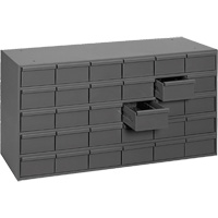 Casiers &agrave; tiroirs industriels, 30 tiroirs, 33-3/4" la x 11-5/8" p x 17-3/4" h, Gris Oxymax Inc