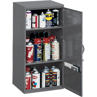 Armoires utilitaires, Acier, 2 Tablettes, 32-3/4" h x 19-7/8" la x 14-1/4" P, Gris Oxymax Inc