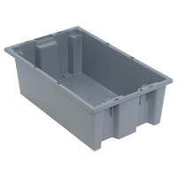 Stack & Nest Totes, 6" x 18" x 11", Grey Oxymax Inc