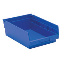 Bacs de rangement pour tablettes, 8-3/8" la x 4" H x 11-5/8" p, Bleu, Capacit&eacute; 30 lb Oxymax Inc