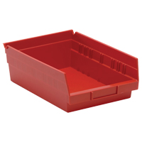 Bacs de rangement pour tablettes, 8-3/8" la x 4" H x 11-5/8" p, Rouge, Capacit&eacute; 30 lb Oxymax Inc