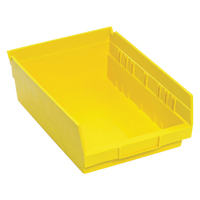 Bacs de rangement pour tablettes, 8-3/8" la x 4" H x 11-5/8" p, Jaune, Capacit&eacute; 30 lb Oxymax Inc