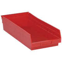 Shelf Bins, 8-3/8" W x 4" H x 17-7/8" D, Red, 40 lbs. Capacity Oxymax Inc