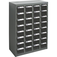 KPC-500 Parts Cabinet, Galvanized Steel, 32 Drawers, 18-1/10" x 8-7/10" x 25-3/5", Grey Oxymax Inc