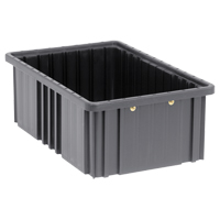 Conductive Dividable Grid Containers, Polypropylene, 10-7/8" W x 16-1/2" D x 6" H, Black Oxymax Inc