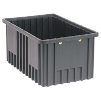 Conductive Dividable Grid Containers, Polypropylene, 10-7/8" W x 16-1/2" D x 8" H, Black Oxymax Inc