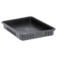 Conductive Dividable Grid Containers, Polypropylene, 17-1/2" W x 22-1/2" D x 3" H, Black Oxymax Inc