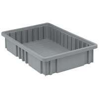 Divider Box&reg; Containers, Plastic, 16.5" W x 10.9" D x 3.5" H, Grey Oxymax Inc