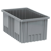 Divider Box&reg; Containers, Plastic, 16.5" W x 10.9" D x 8" H, Grey Oxymax Inc
