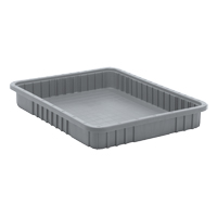 Divider Box&reg; Containers, Plastic, 22.5" W x 17.5" D x 3" H, Grey Oxymax Inc