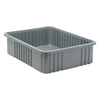 Divider Box&reg; Containers, Plastic, 22.5" W x 17.5" D x 6" H, Grey Oxymax Inc