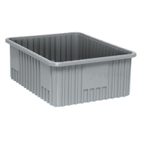 Divider Box&reg; Containers, Plastic, 22.5" W x 17.5" D x 8" H, Grey Oxymax Inc