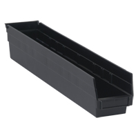 Economy Shelf Bin, 4-1/8" W x 4" H x 23-5/8" D, Black Oxymax Inc