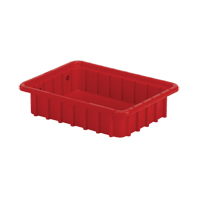 Divider Box&reg; Containers, Polyethylene, 10.8" W x 8.3" D x 2.5" H, Red Oxymax Inc