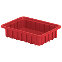 Divider Box&reg; Containers, Polyethylene, 22.4" W x 17.4" D x 5" H, Red Oxymax Inc