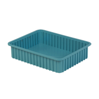 Divider Box&reg; Containers, Polyethylene, 22.4" W x 17.4" D x 5" H, Light Blue Oxymax Inc