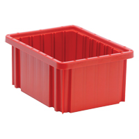 Divider Box&reg; Containers, Plastic, 10.9" W x 8.3" D x 5" H, Red Oxymax Inc