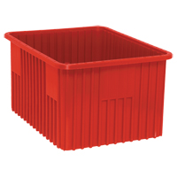Divider Box&reg; Containers, Plastic, 22.5" W x 17.5" D x 12" H, Red Oxymax Inc