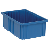 Divider Box&reg; Containers, Plastic, 16.5" W x 10.9" D x 6" H, Blue Oxymax Inc
